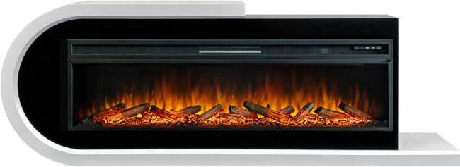 Каминокомплект Basel 60 L - Белый с черным с очагом Vision 60 LOG LED в Нижнем Новгороде