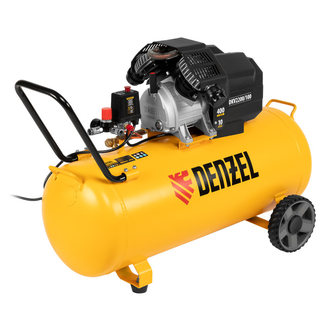 Компрессор воздушный DKV2200/100, Х-PRO 2.2 кВт, 400 л/мин, 100л Denzel в Нижнем Новгороде