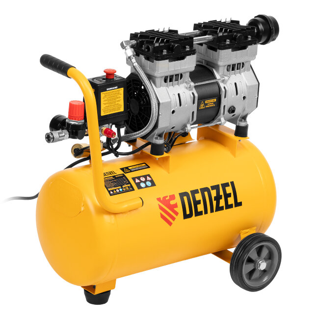 Компрессор DLS950/24 безмаслянный малошумный 950 Вт, 165 л/мин, ресивер 24 л Denzel в Нижнем Новгороде