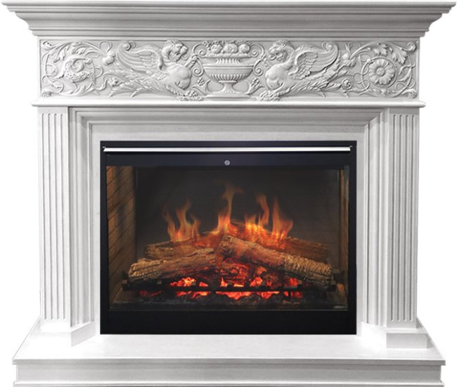 Каминокомплект Palace - Белый с серебром с очагом Symphony 30'' DF3020-INT в Нижнем Новгороде