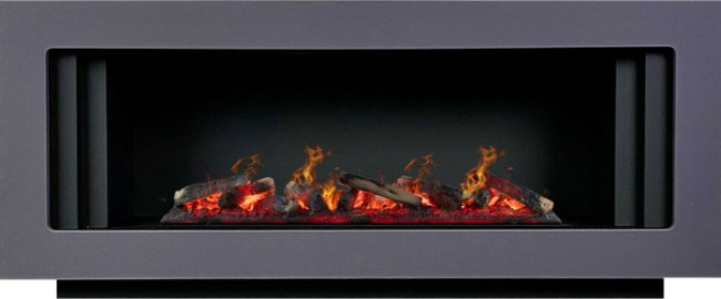 Каминокомплект Line SFT - Серый графит с черным с очагом Design L1000RF 3D PS/LOG в Нижнем Новгороде