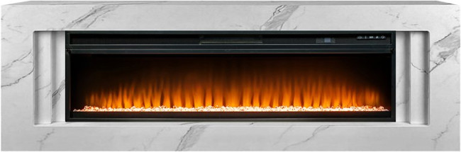 Каминокомплект Line 60 SFT White Marble (Разборный) - Белый мрамор с очагом Vision 60 LED в Нижнем Новгороде