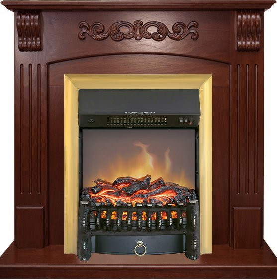Каминокомплект Sorrento угловой - Орех с очагом Fobos FX M Brass в Нижнем Новгороде