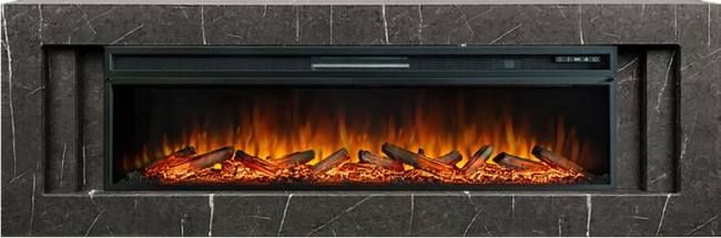 Каминокомплект Line 60 SFT Stone Touch (Разборный) - Серый мрамор с очагом Vision 60 LOG LED в Нижнем Новгороде
