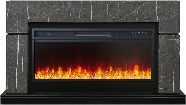 Каминокомплект Lindos 42 SFT - Серый мрамор (Ширина 1470мм) с очагом Vision 42 LED в Нижнем Новгороде