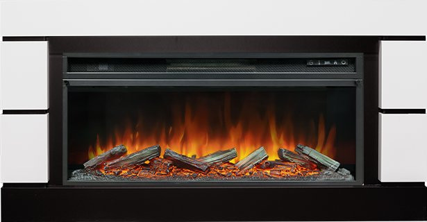 Каминокомплект Modern 42 SFT - Белый с черным с очагом Vision 42 LOG LED в Нижнем Новгороде